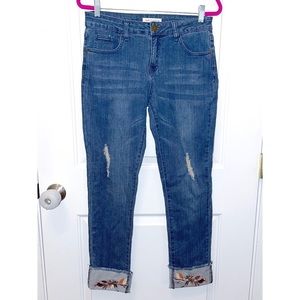 Angel + Premium Stretch Jeans Kim Fit Embroidered Denim pants